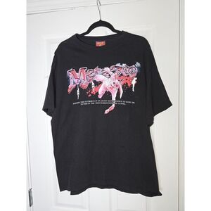 MetaZoo Bunny Man Logo Graphic Print Black Crew Neck Short Sleeve T-Shirt XL